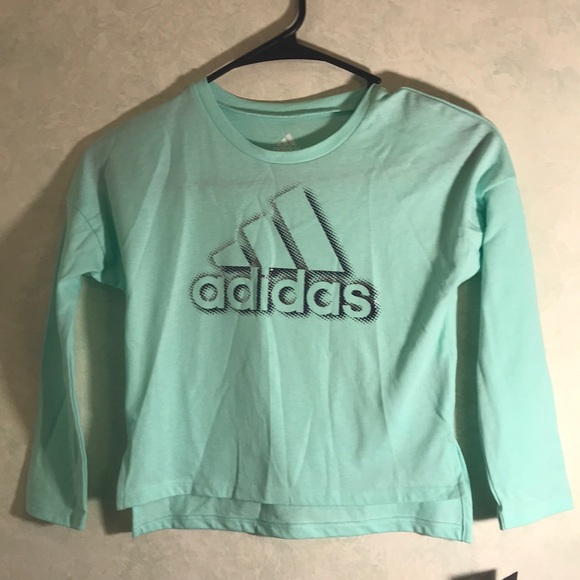 BNWT Adidas Girls Mint Long Sleeve Crew Neck Shirt - Picture 3 of 5
